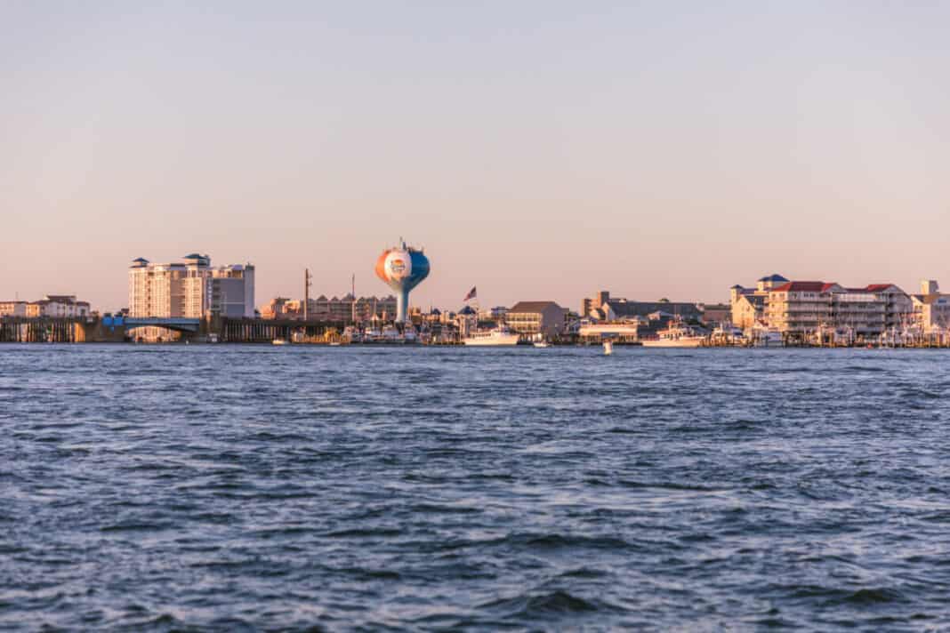 Ocean City Skyline from OC Bay Hopper Shore Craft Beer Cruise