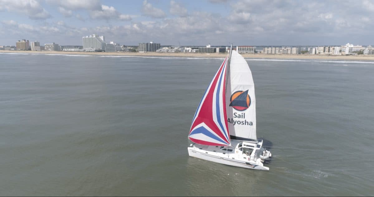 Learn to sail, or just relax and enjoy the waves, on the Alyosha catamaran