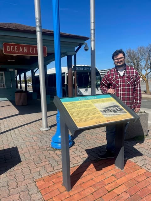 Will Rothermel at Train Depot historical marker. 2025