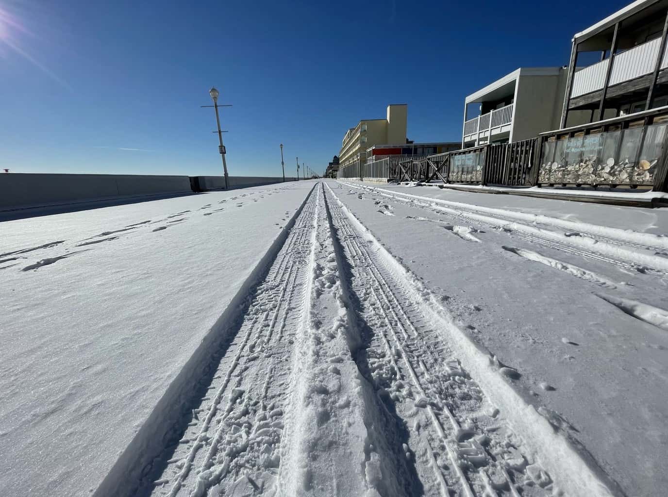 Snow on the Ocean City Boardwalk