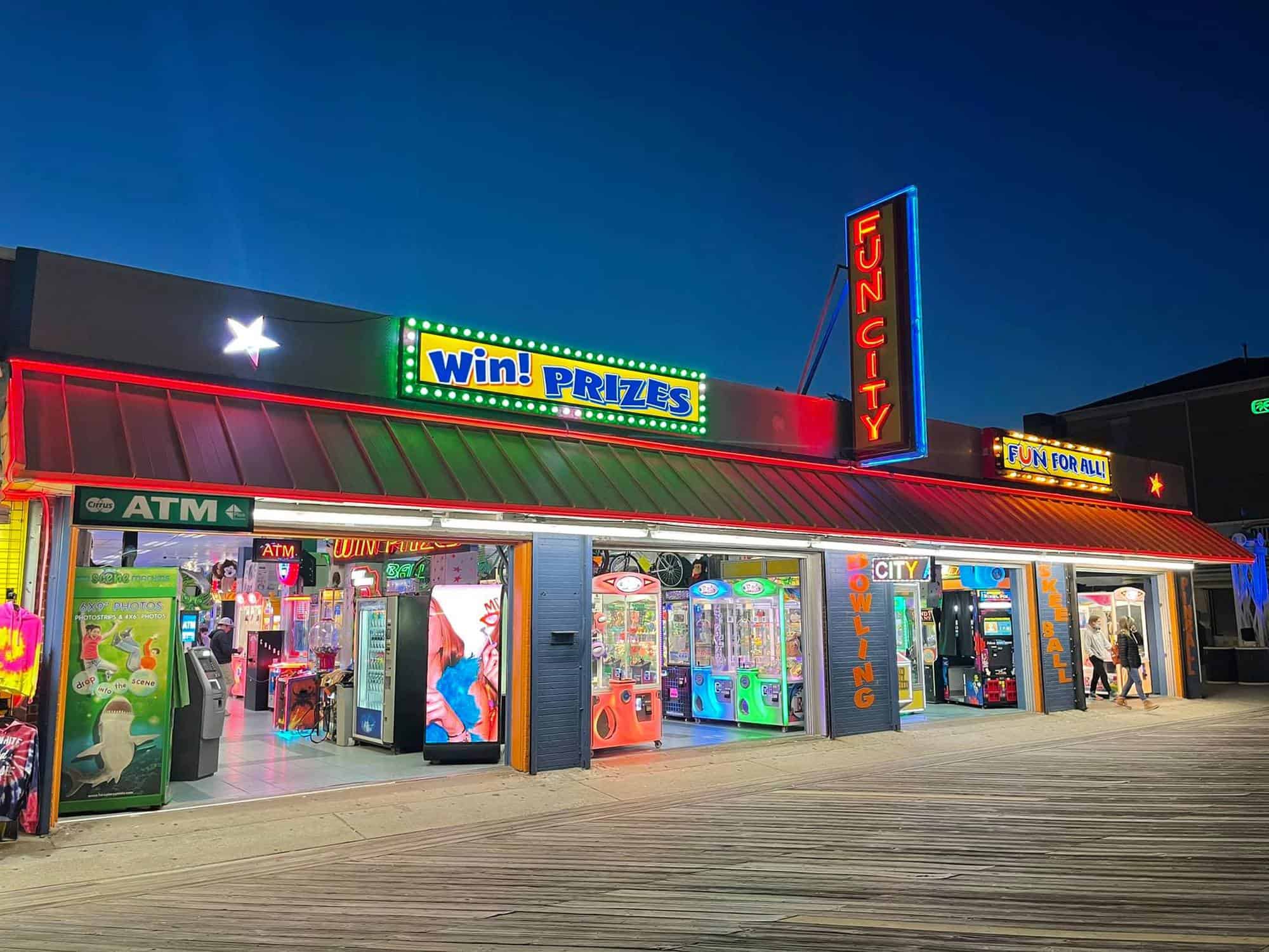 Fun City Arcade on the Ocean City, MD Boardwalk