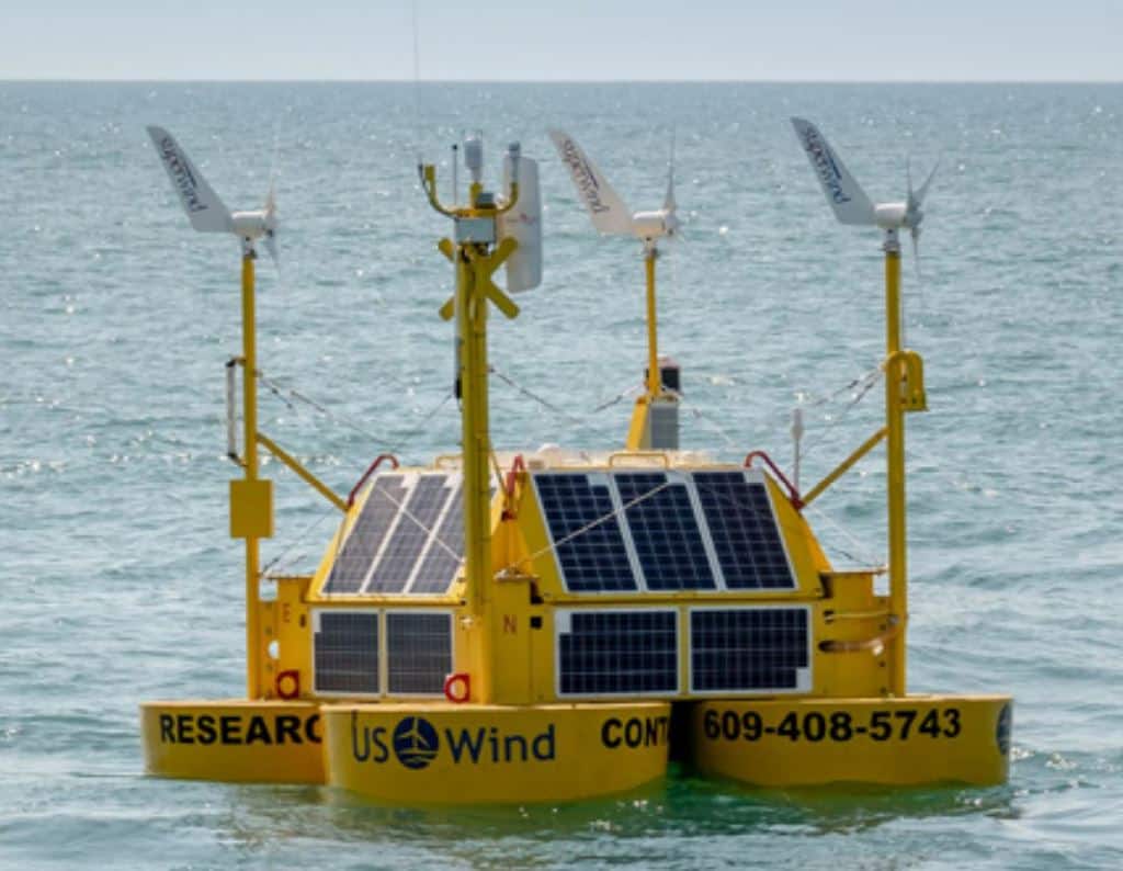Buoy used by US Wind to research nearby animals and their habits. Courtesy of US Wind.
