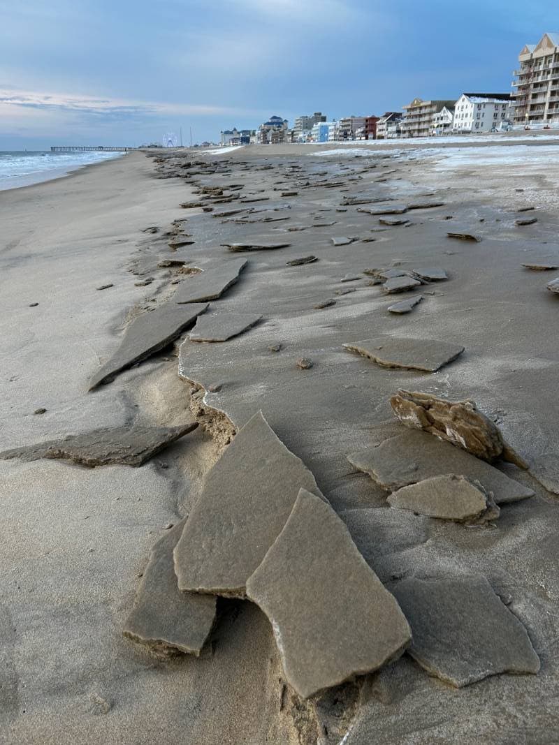 frozen beach sand