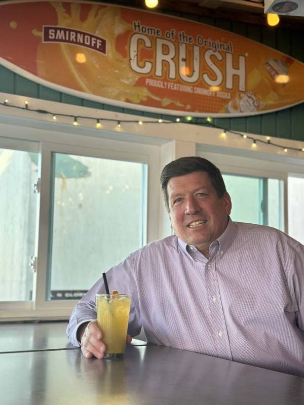 Delegate Wayne Hartman enjoying the new Maryland state cocktail