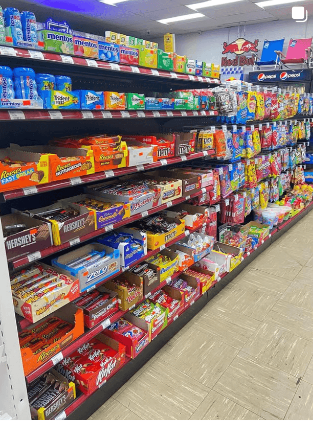 shelves of snack at 8th Street Market in OceanCity Md